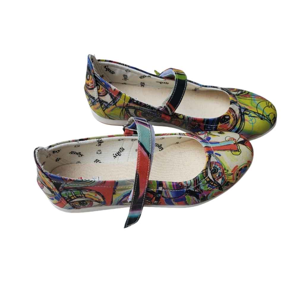 Goby Ballerinas Colorful Mary Jane Flats